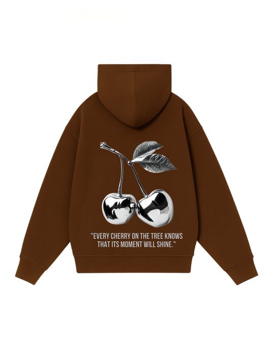 Hoodie cherry modelo clásico café
