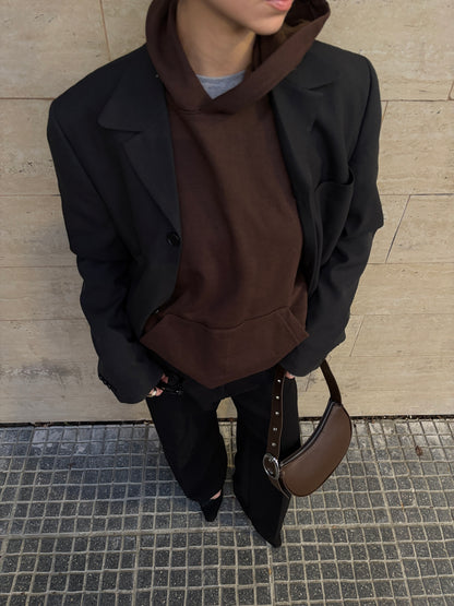 Hoodie basic marrón modelo clásico ♥︎