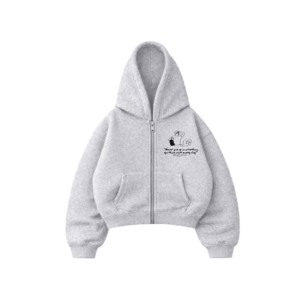 Purpose- Hoodie Zip Mangas Globos grey