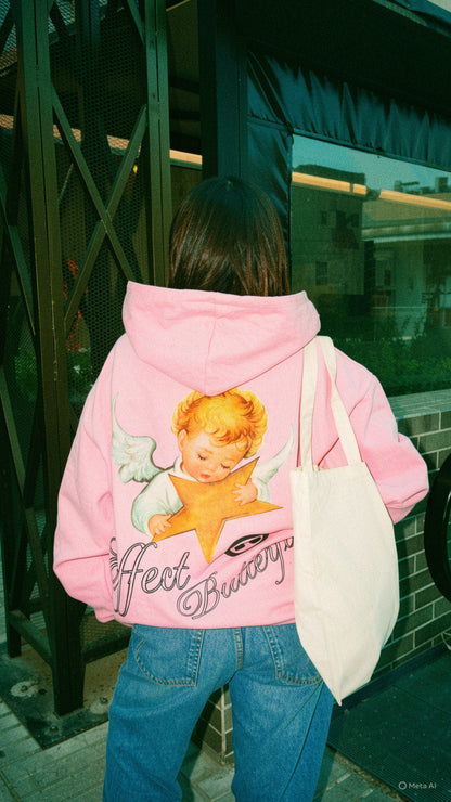 Effect Butterfly Angel - Hoodie Mangas Globo Pink