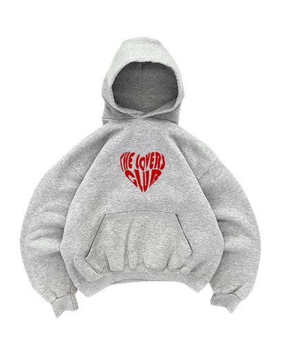 Hoodie the lovers club gris modelo manga globo