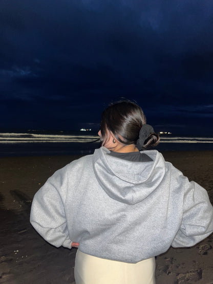 Hoodie basic gris mangas globo