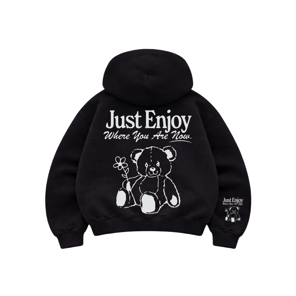 Just Enjoy - Hoodie Mangas Globo Black