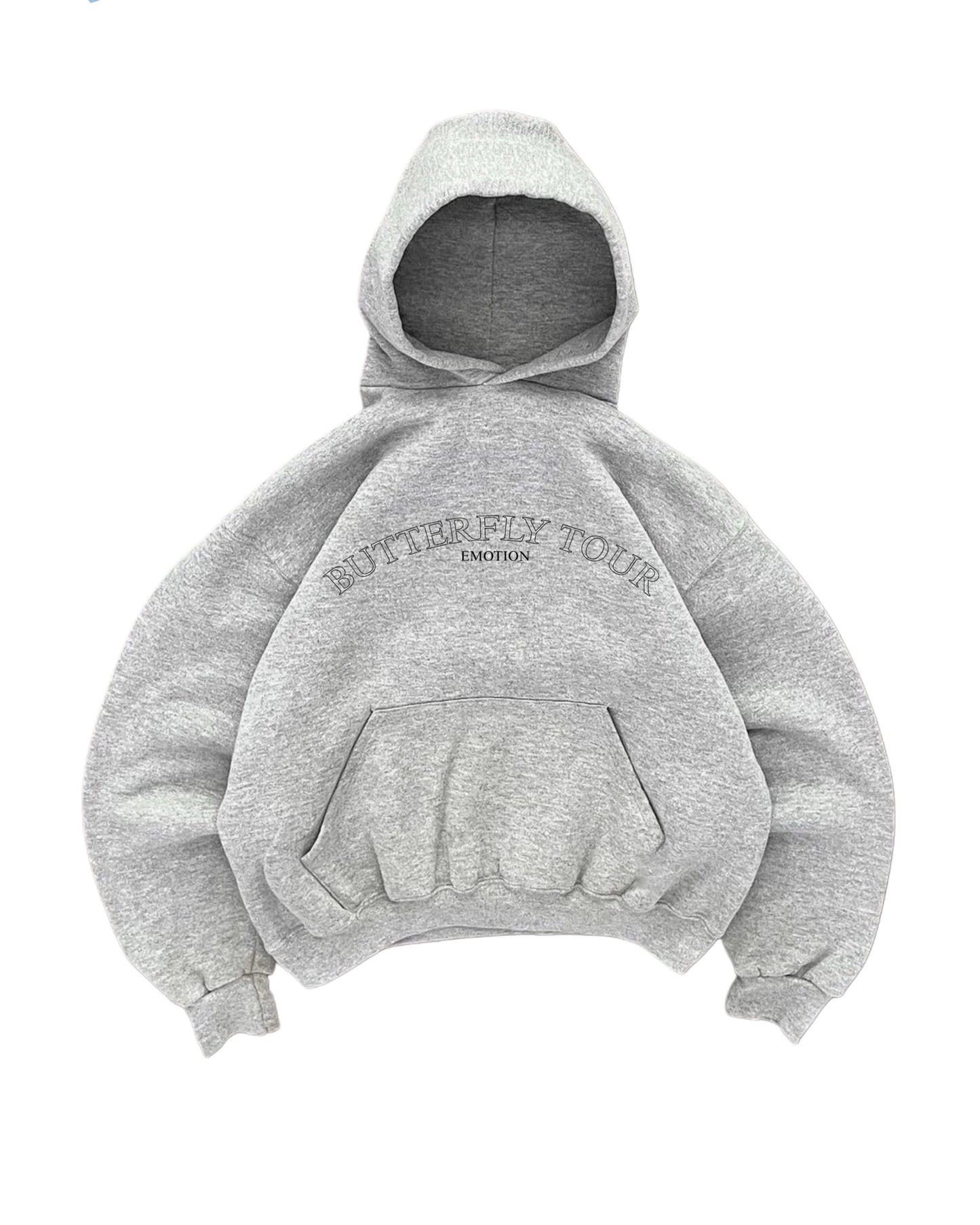Hoodie emotion love modelo  manga globo gris