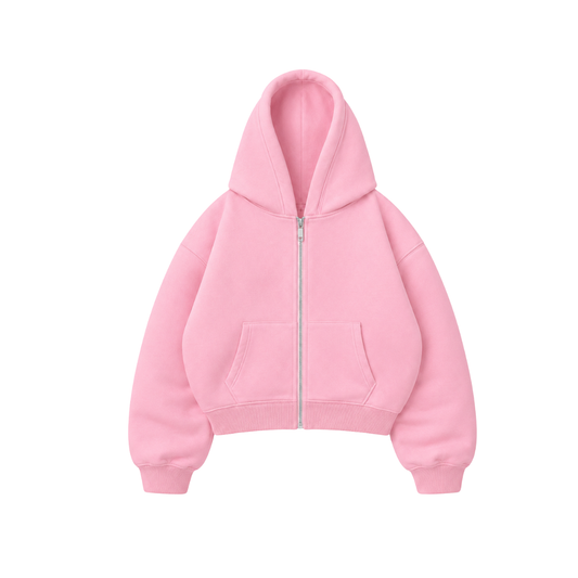 Basic Pink - Hoodie Zip Mangas Globos