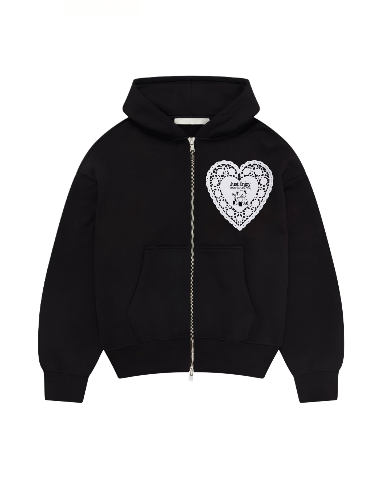 Hoodie just enjoy modelo clásico zip