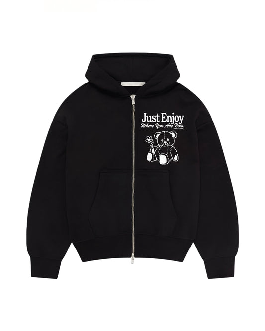 Hoodie just enjoy modelo clásico zip