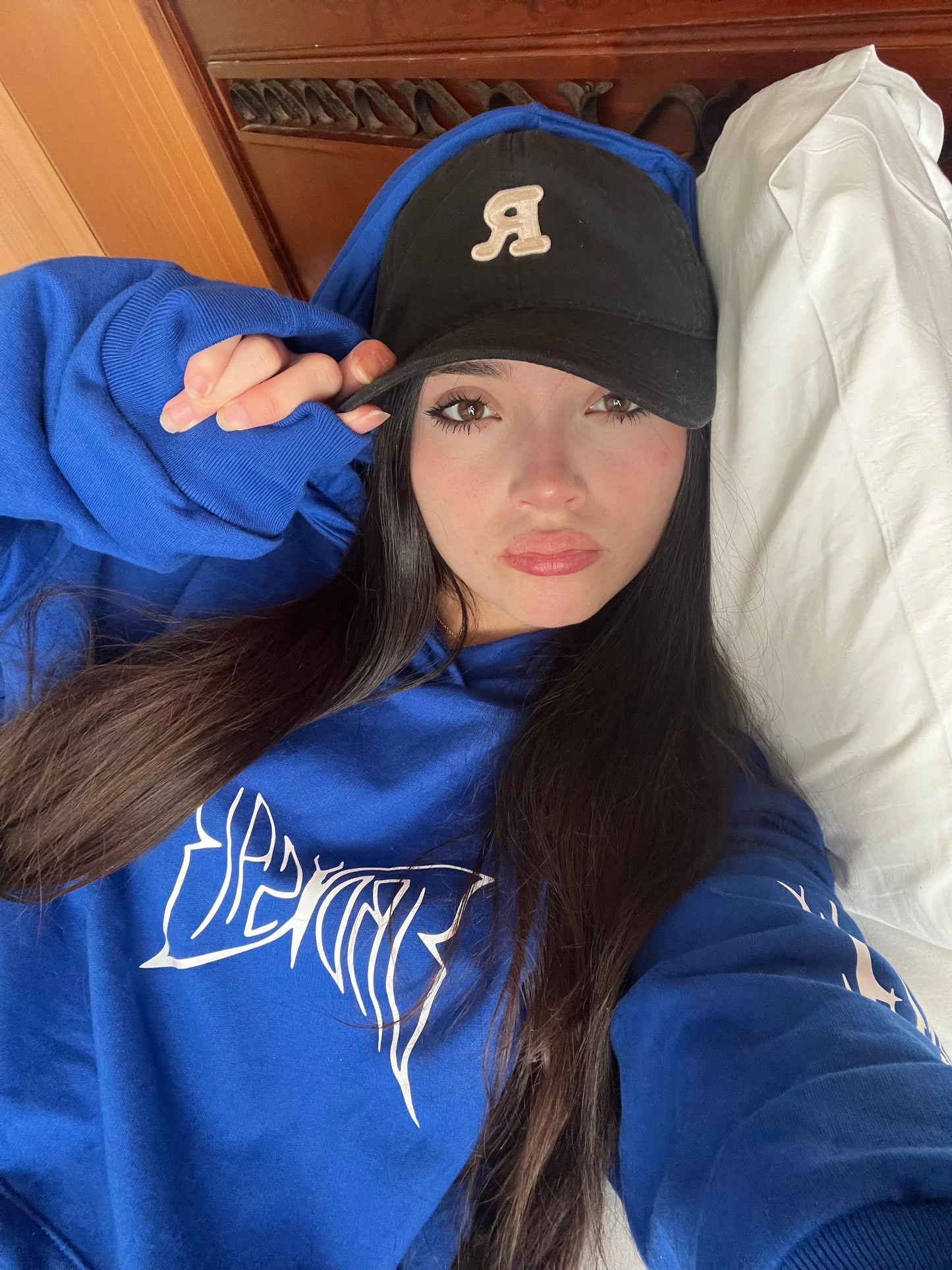 Hoodie Butterfly world modelo mangas globo ⭑ blue