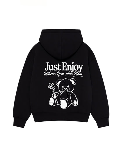 Hoodie just enjoy modelo clásico zip