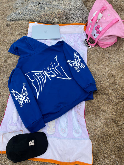 Hoodie Butterfly world modelo mangas globo ⭑ blue