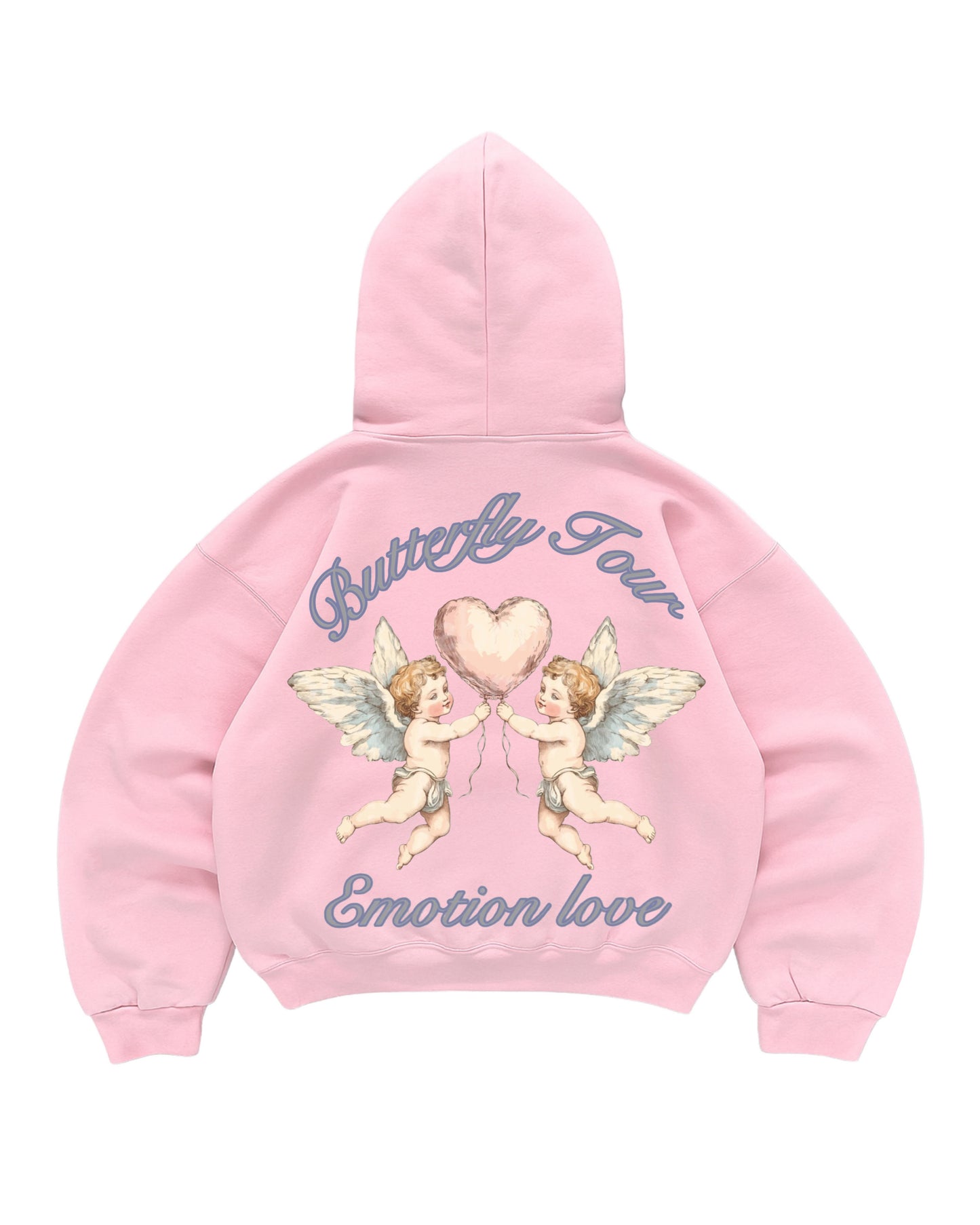 Hoodie emotion love modelo rosado manga globo