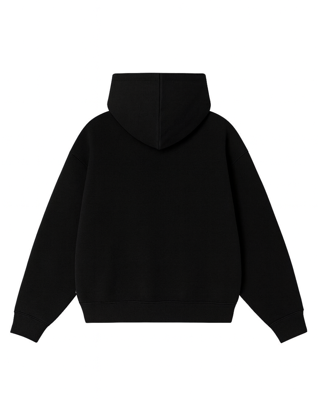 Hoodie basic negro zip  modelo clásico