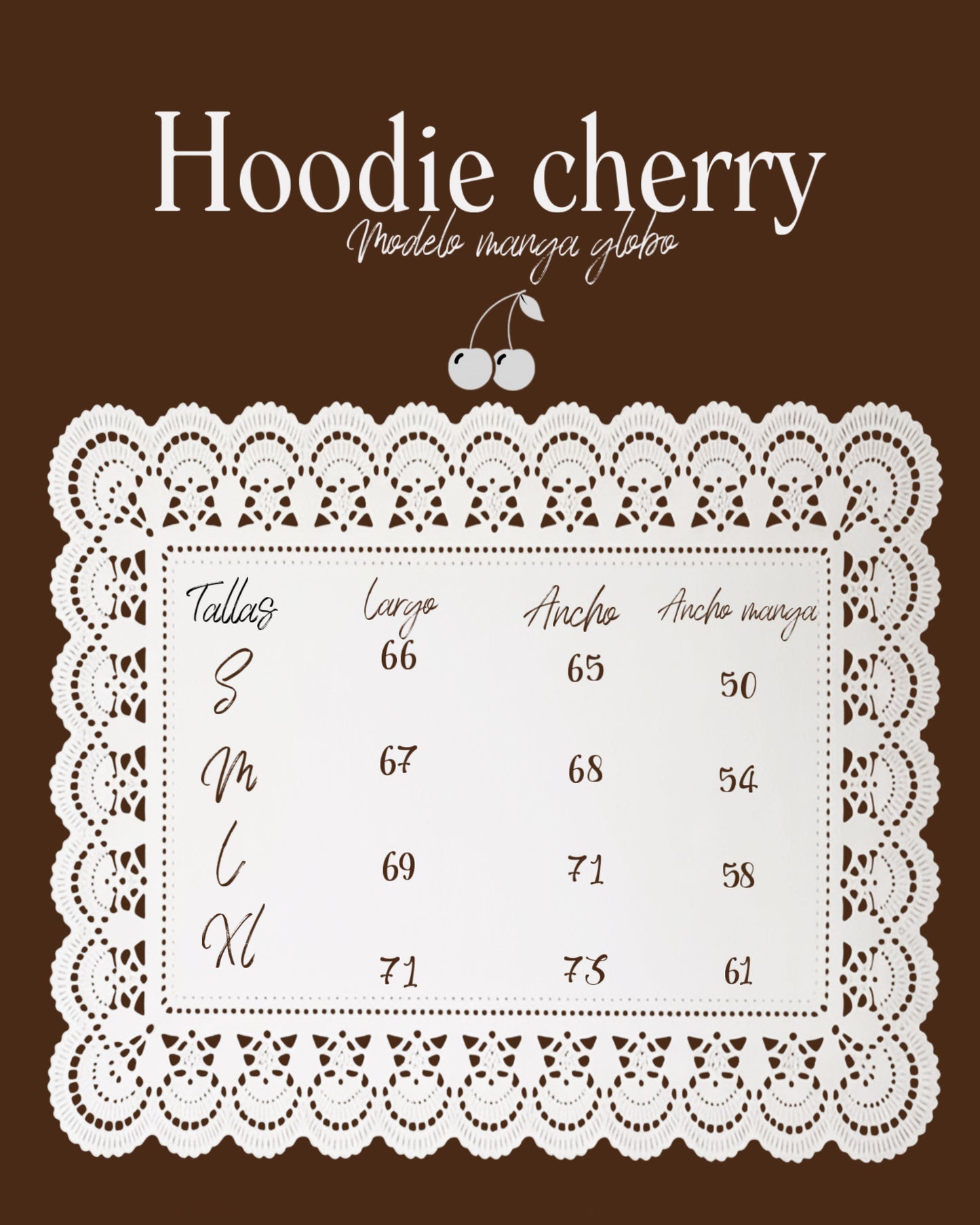 Hoodie cherry modelo manga globo gris