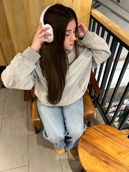 Hoodie basic gris mangas globo