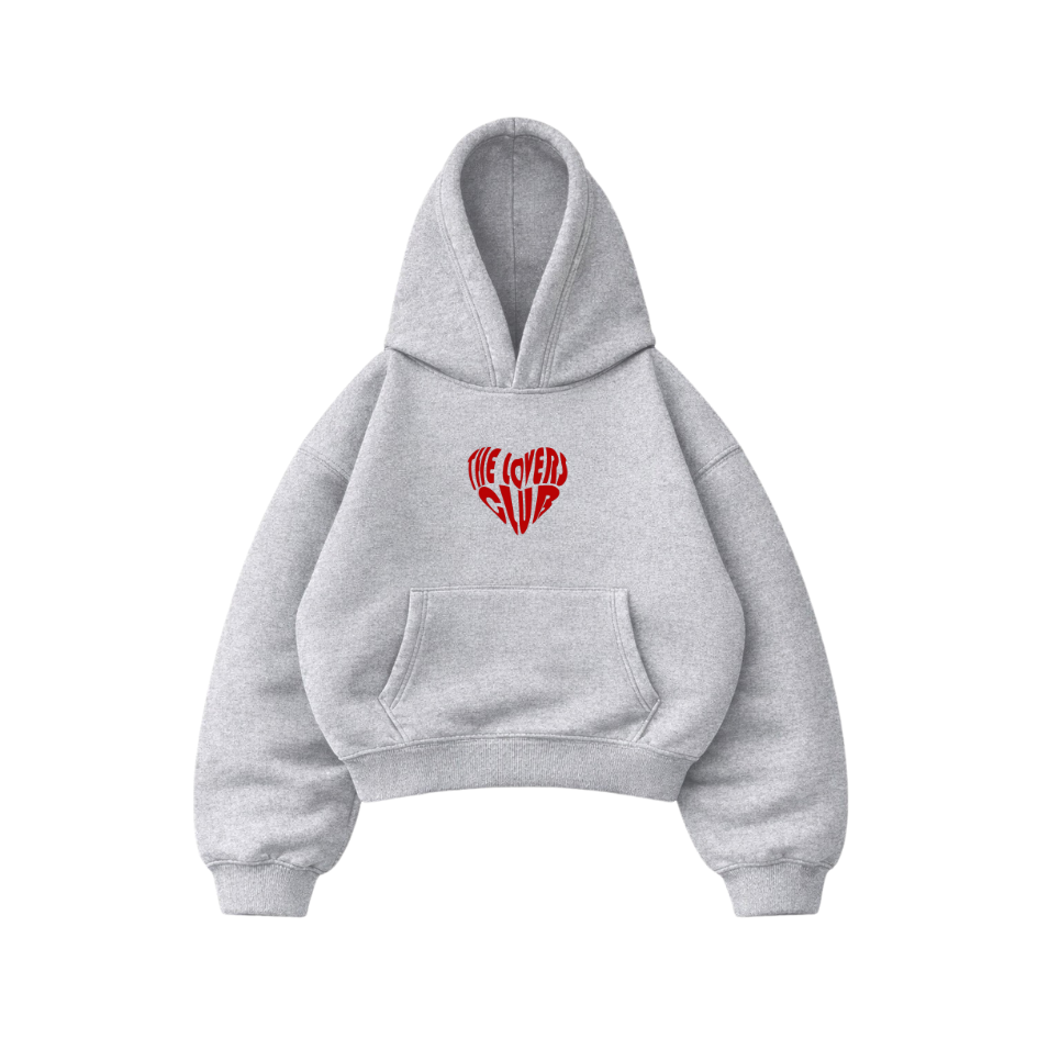 Lovers Club Gris - Hoodie Mangas Globo