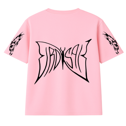 t-shirt butterfly modelo recto rosado