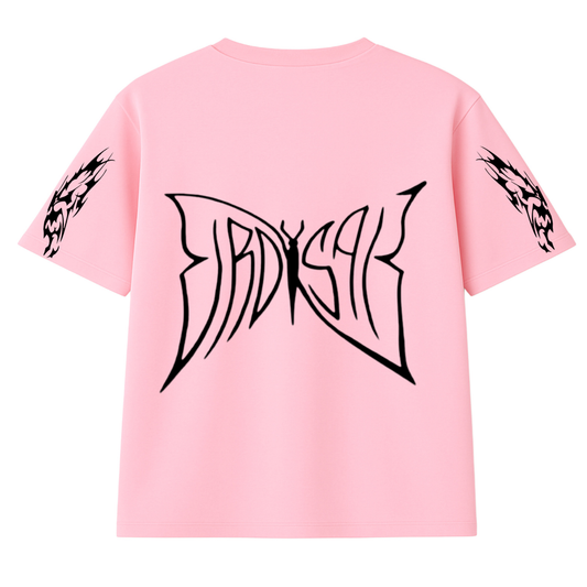 t-shirt butterfly modelo recto rosado