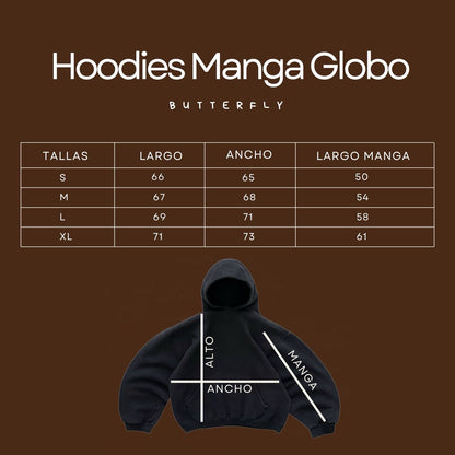 Hoodie bear negro mangas globo