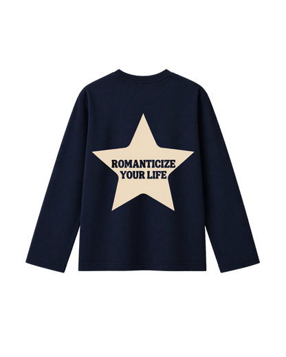 Romantize Your Life -  Camiseta Manga Larga blue france
