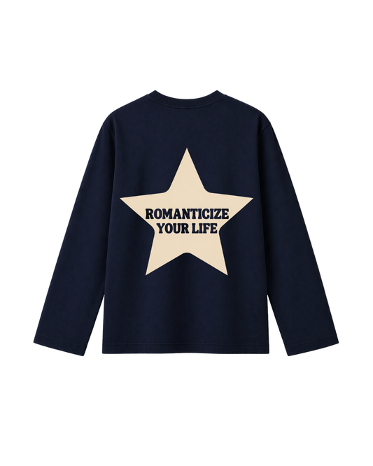 Romantize Your Life -  Camiseta Manga Larga blue france