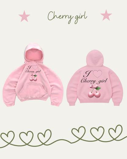 Hoodies cherry girl 🍒 rosado pastel