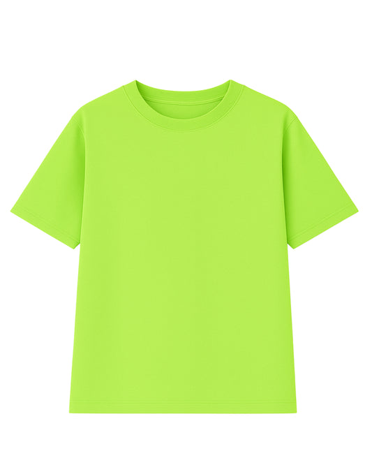 t-shirt basic verde limón   modelo recto