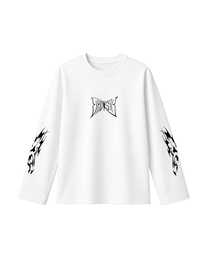 Butterfly Emblem  - Camiseta Manga Larga white