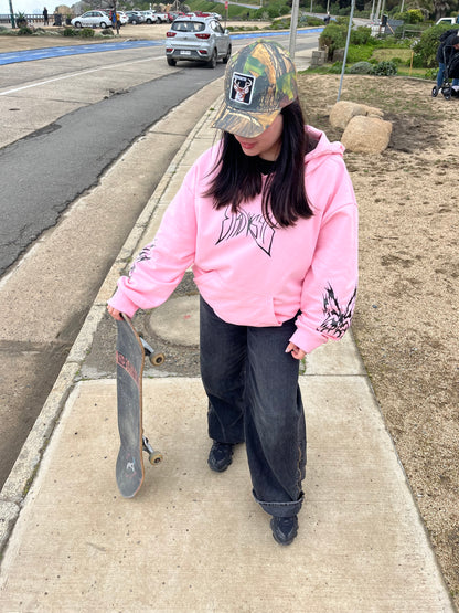 Butterfly Emblem Pink - Hoodie Mangas Globo