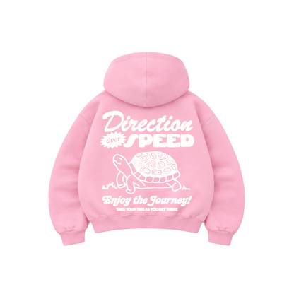 Over speed - Hoodie Zip Mangas Globos pink puff