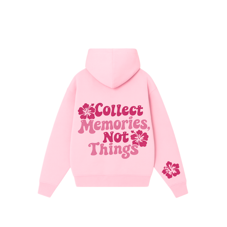 Hoodie collect memories modelo clásico pink