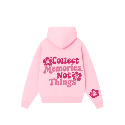 Hoodie collect memories modelo clásico pink