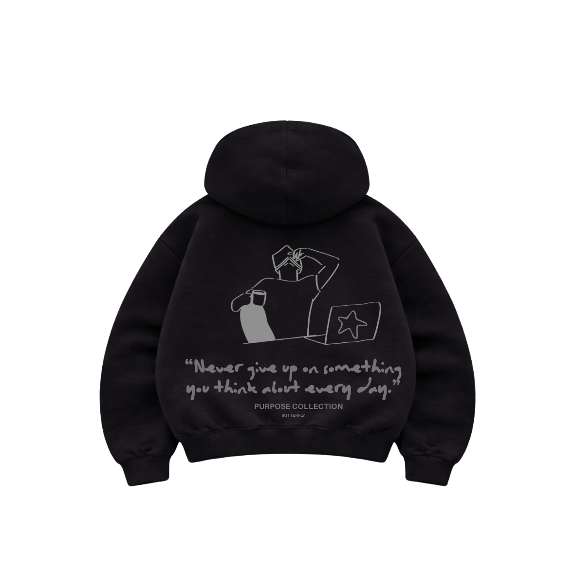 Purpose- Hoodie Zip Mangas Globos black