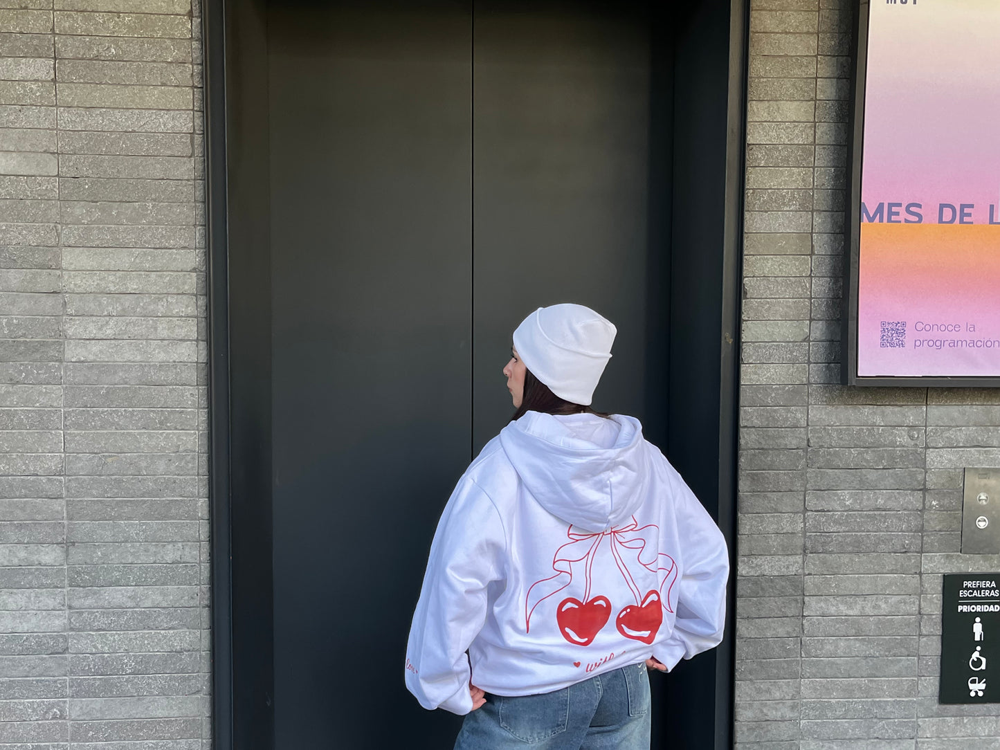 With Love - Hoodie Mangas Globos White