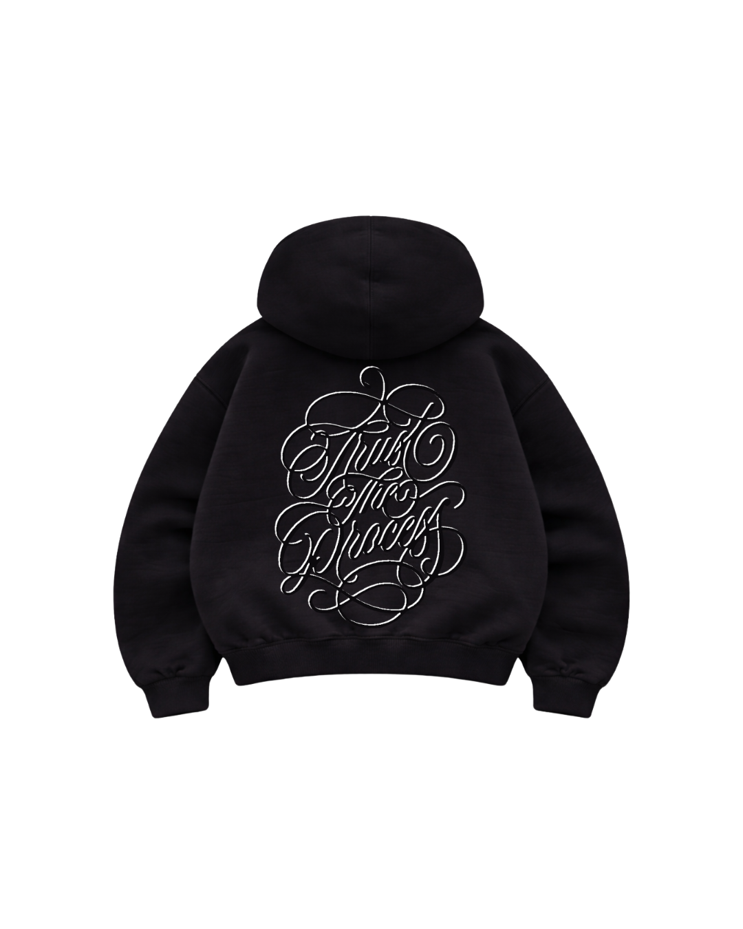 Trust The Process - Hoodie Zip Mangas Globos Black