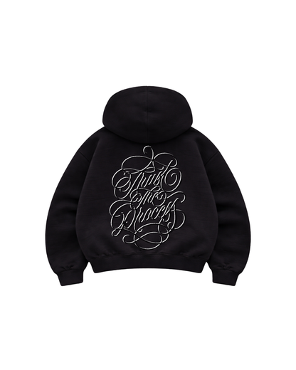 Trust The Process - Hoodie Zip Mangas Globos Black
