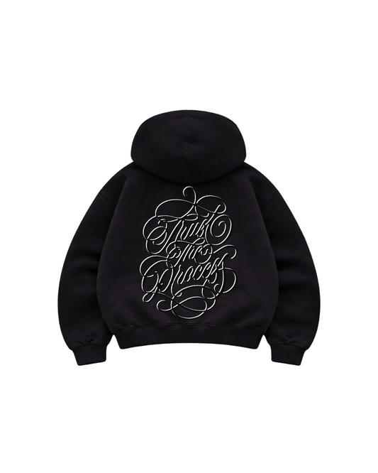 Trust The Process - Hoodie Zip Mangas Globos Black
