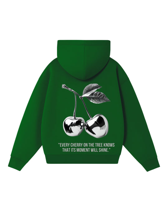 Hoodie cherry modelo clásico verde botella
