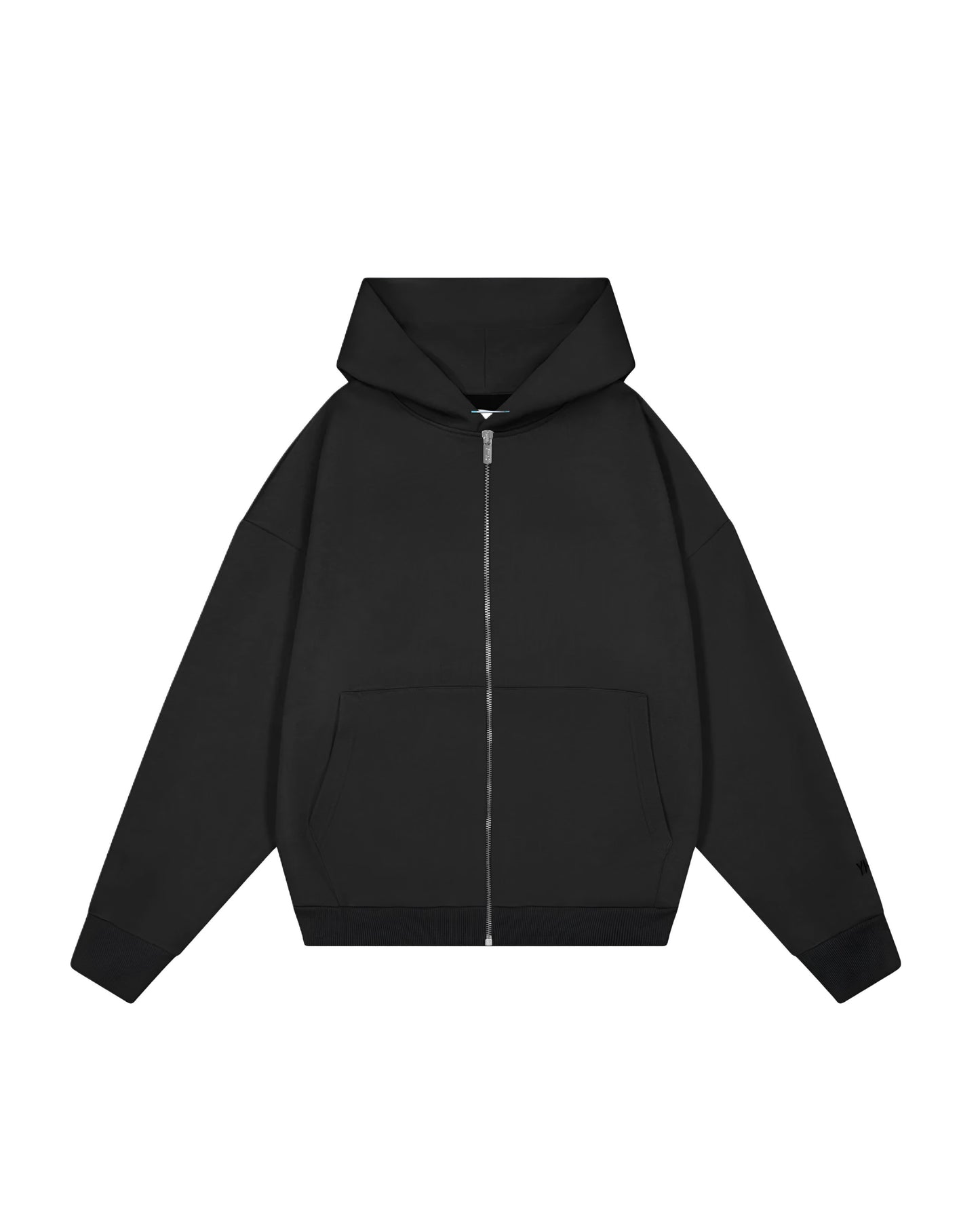 Hoodie basic negro zip  modelo clásico