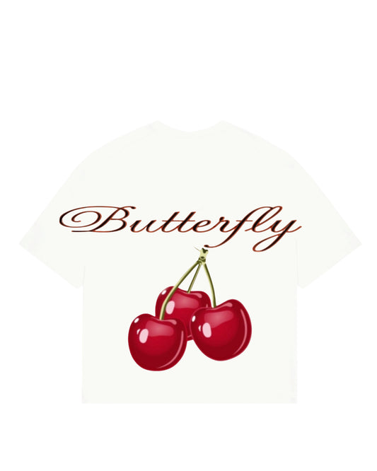 Camiseta cherry  modelo  recto blanco