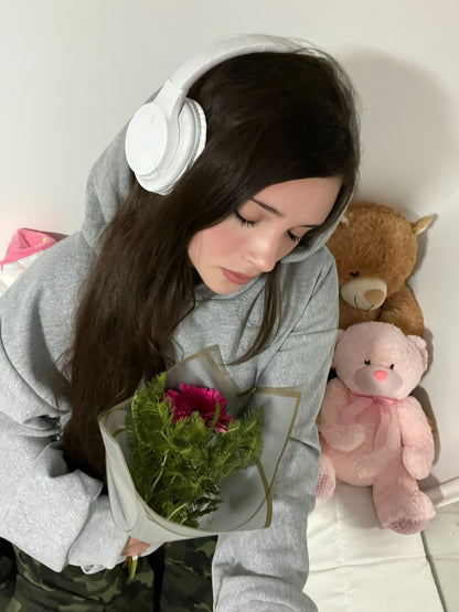 Hoodie basic gris  modelo mangas globo ♥︎
