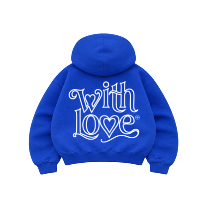 With love  - Hoodie Mangas Globo blue puff