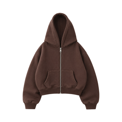 Trust The Process - Hoodie Zip Mangas Globos Coffee