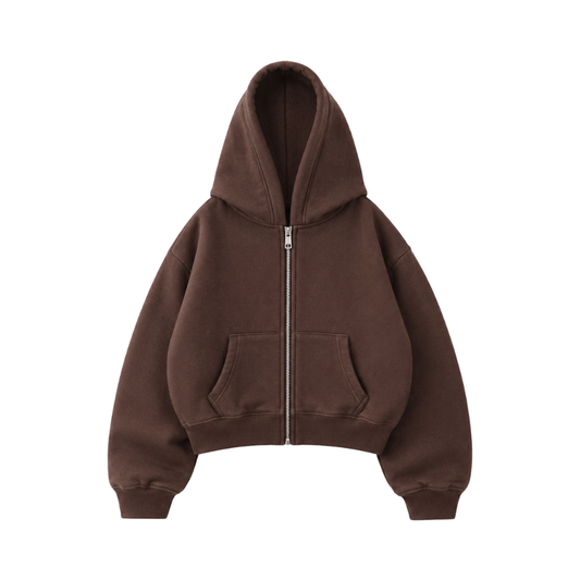 Basic Coffe  - Hoodie Zip Mangas Globos