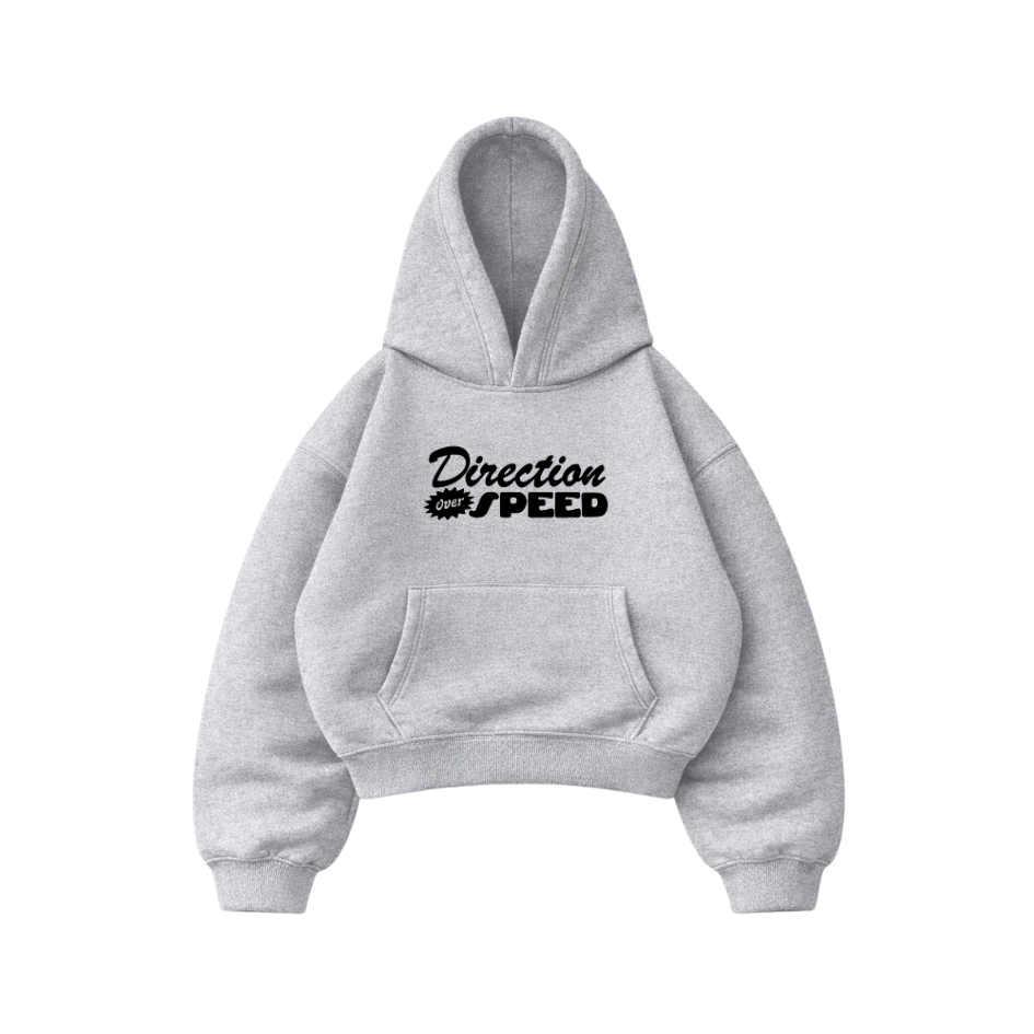 Direction Speed Gris - Hoodie Mangas Globo