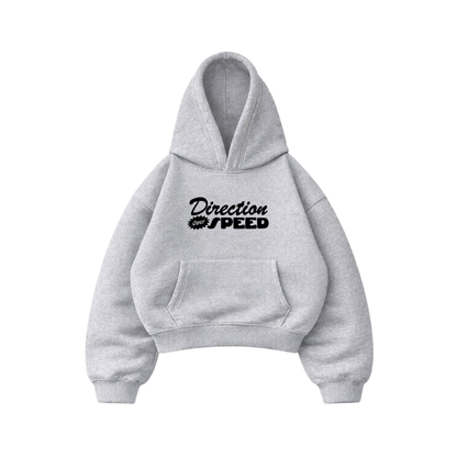 Direction Speed Gris - Hoodie Mangas Globo