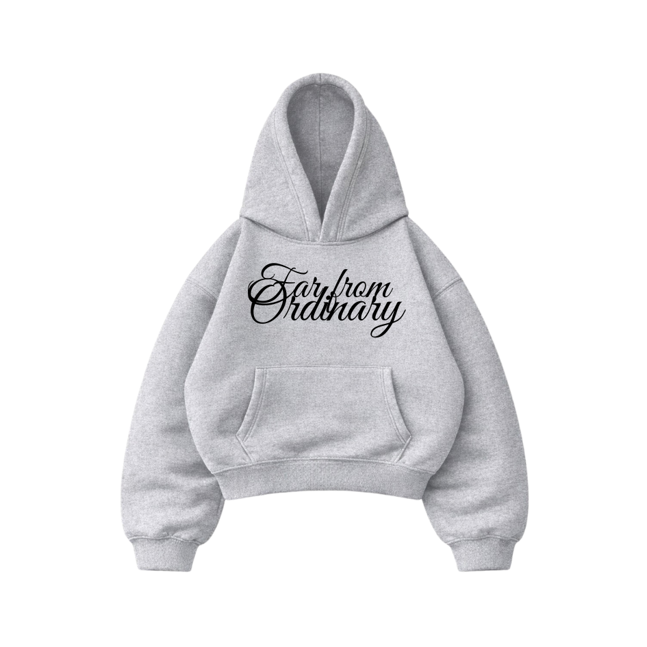 Far From Ordinary - Hoodie Mangas Globo Gris