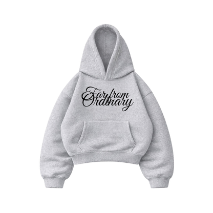 Far From Ordinary - Hoodie Mangas Globo Gris