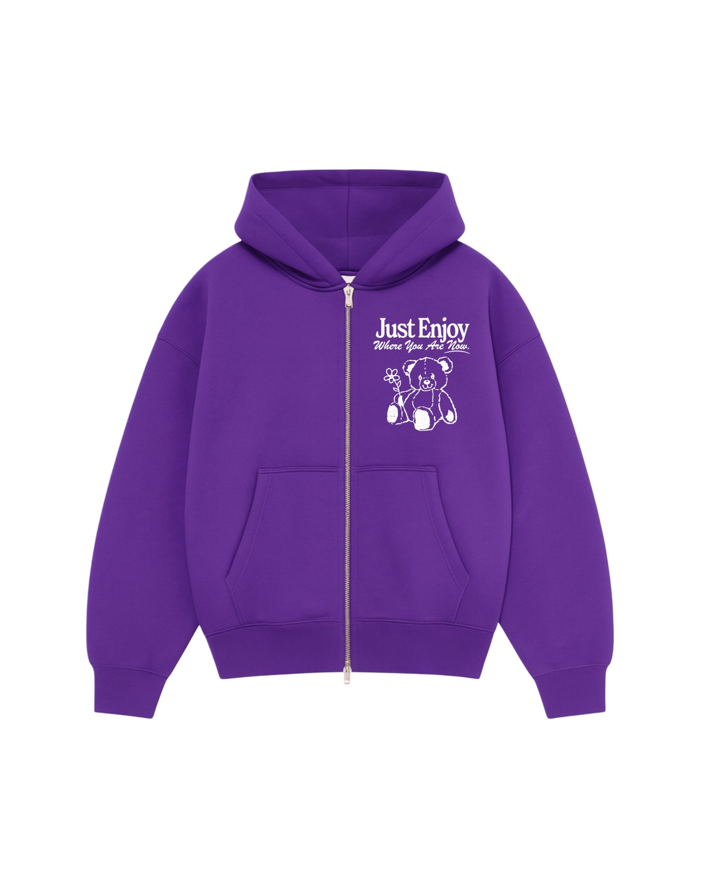 Hoodie just enjoy modelo clásico zip
