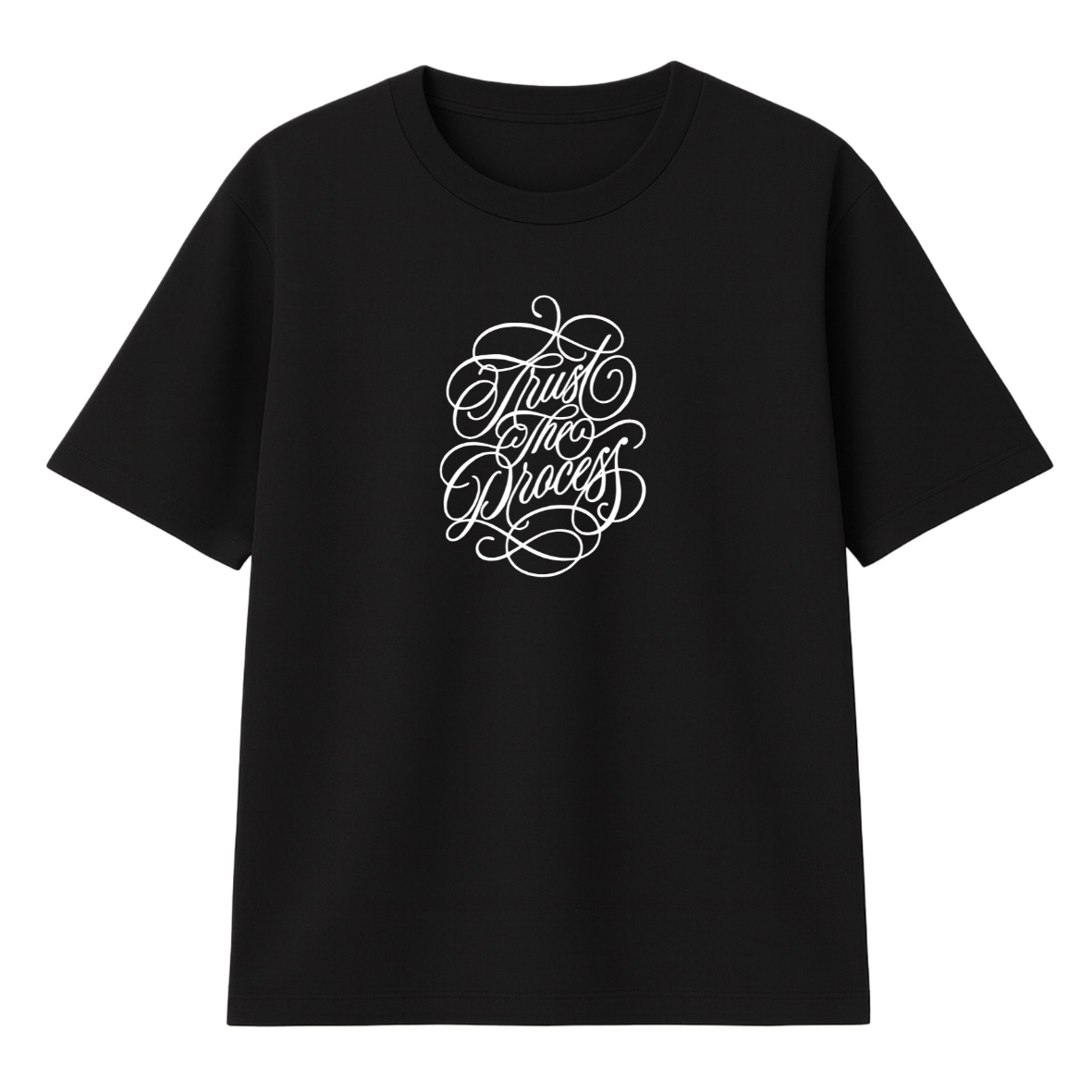 t-shirt trust the process modelo negro