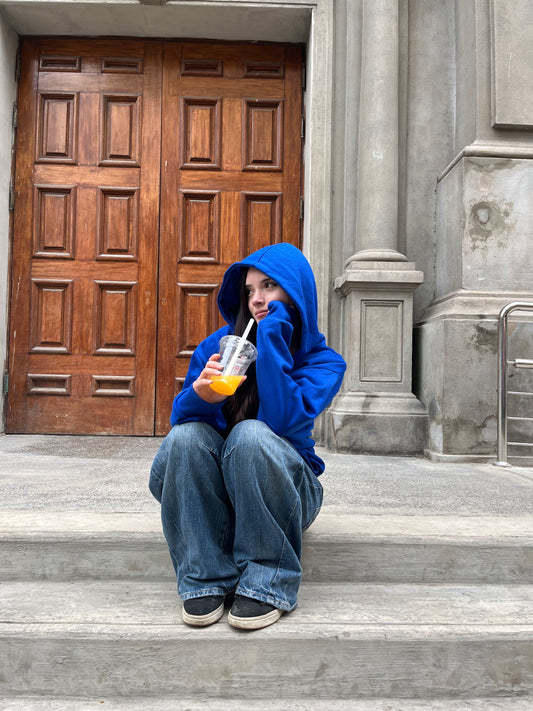 Basic Blue - Hoodie Mangas Globo